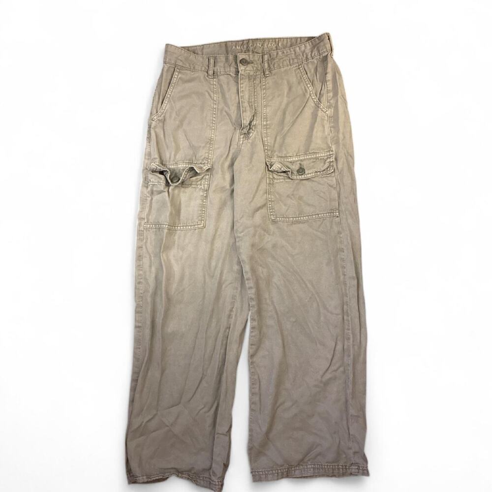 American eagle distressed green cargo pants women sz 8 medium